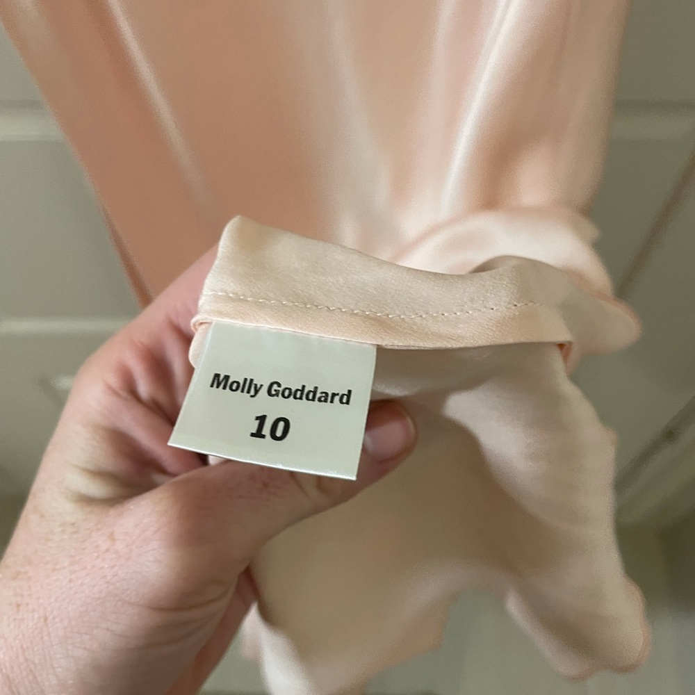 Molly Goddard silk slip dress in baby doll pink